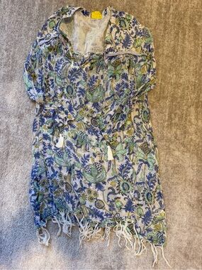 Roberta Roller Rabbit Blue, Yellow & White Floral Tunic/ cover up